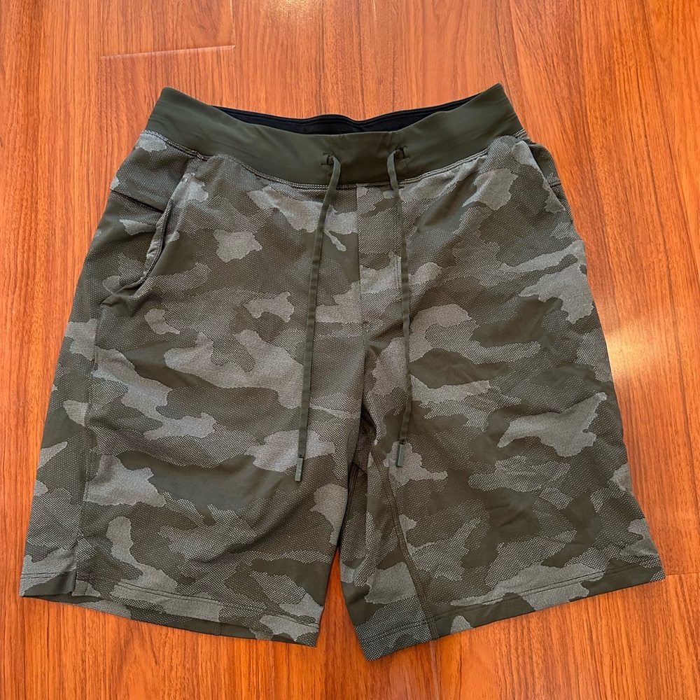 lululemon athletica Green Camouflage Athletic Shorts